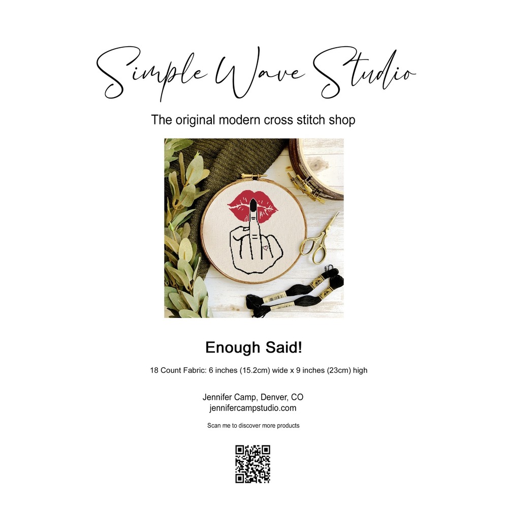 Subversive Middle Finger Female Women Feminine -‎ Cross Stitch Pattern Chart